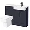 Arezzo 1100 Matt Blue Semi-Recessed Square Combination Vanity Unit (Matt Black Flush & Handles) Larg