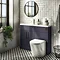 Arezzo 1100 Matt Blue Slimline Combination Vanity Unit (Brushed Brass Flush & Handles) Large Image