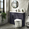 Arezzo 1100 Matt Blue Slimline Combination Vanity Unit (Matt Black Flush & Handles) Large Image