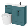 Arezzo 1100 RH Matt Green Combination Furniture Pack (Matt Black Flush & Handles) Large Image