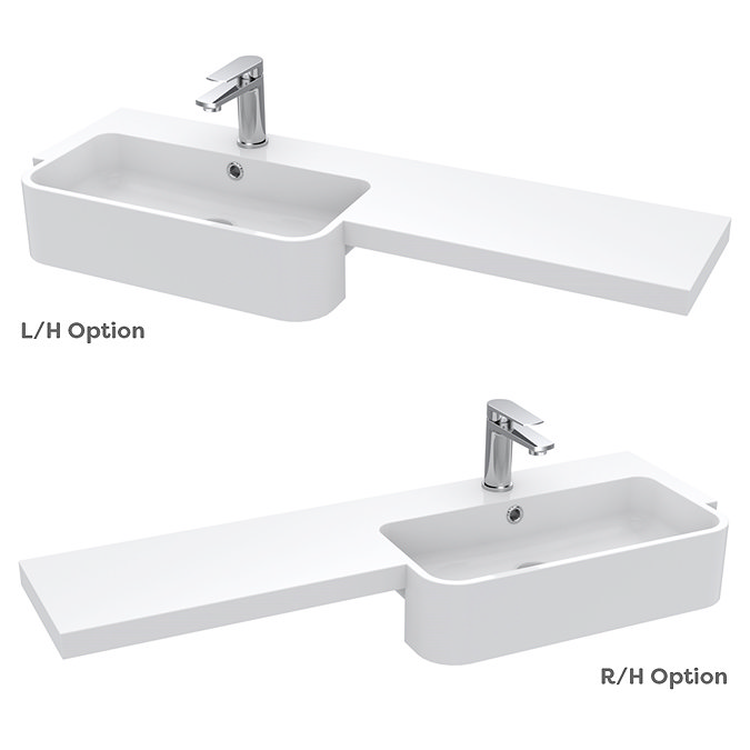 Arezzo 1100 Matt Green Semi-Recessed Round Combination Vanity Unit (Brushed Brass Flush & Handles)