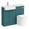 Arezzo 1100 Matt Green Semi-Recessed Round Combination Vanity Unit (Chrome Flush & Handles)  Newest 