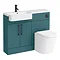 Arezzo 1100 Matt Green Semi-Recessed Round Combination Vanity Unit (Matt Black Flush & Handles)  New