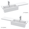 Arezzo 1100 Matt Grey Semi-Recessed Square Combination Vanity Unit (Brushed Brass Flush & Handles)  