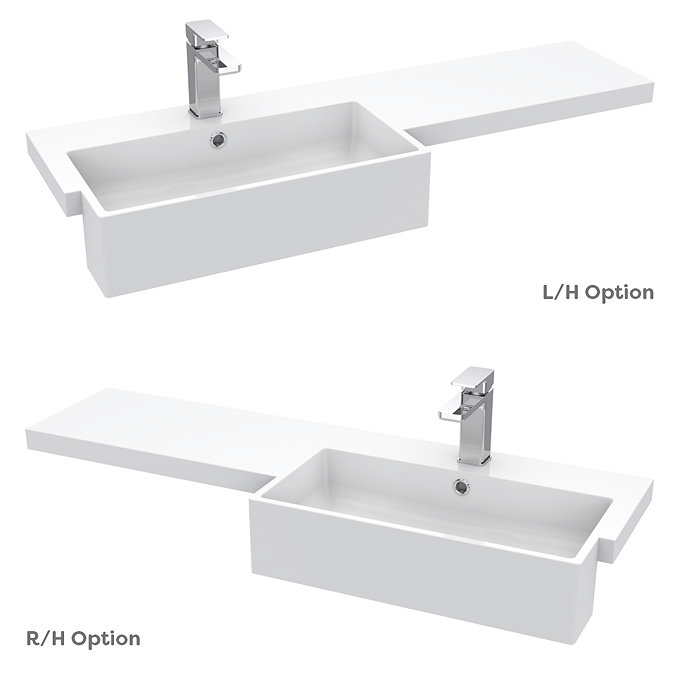 Arezzo 1100 Matt Grey Semi-Recessed Square Combination Vanity Unit (Chrome Flush & Handles)  In Bath
