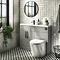 Arezzo 1100 Matt Grey Slimline Combination Vanity Unit (Matt Black Flush & Handles) Large Image