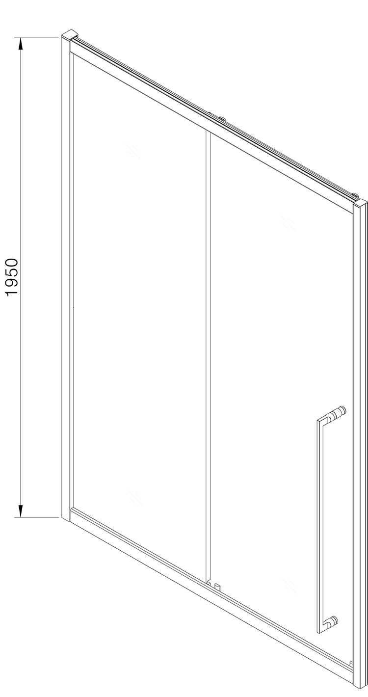 Arezzo 1100 x 1950 Soft Closing Sliding Shower Door - Chrome