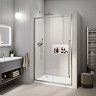 Arezzo 1100 x 1950 Soft Closing Sliding Shower Door - Chrome 