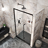 Arezzo 1100 x 1950 Soft Closing Sliding Shower Door - Matt Black