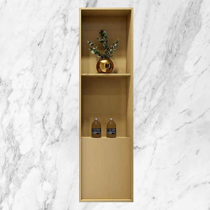 Arezzo 1100 x 305 Shower Niche with Shelf - Brushed Brass