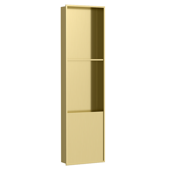 Arezzo 1100 x 305 Shower Niche with Shelf - Brushed Brass