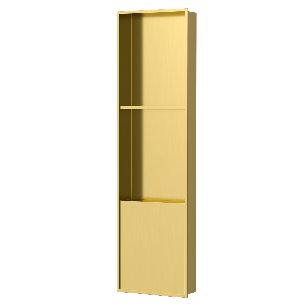 Arezzo 1100 x 305 Shower Niche with Shelf Brushed Brass