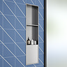 Arezzo 1100 x 305 Shower Niche with Shelf - Brushed Steel