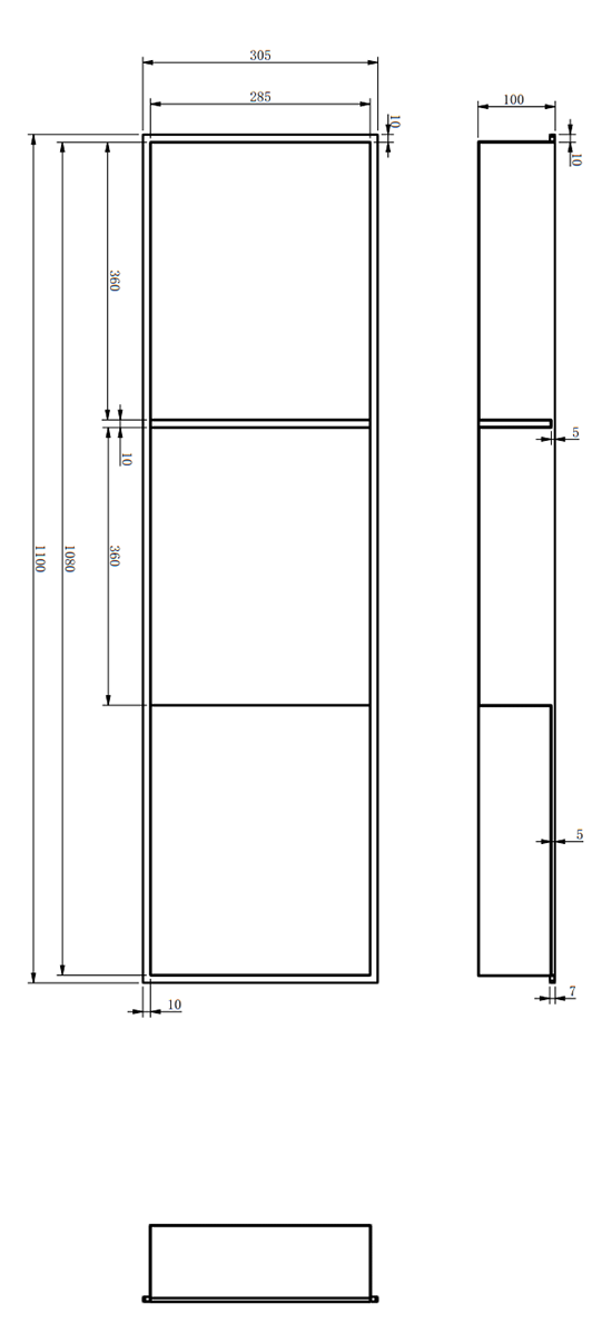 Arezzo 1100 x 305 Shower Niche with Shelf - Matt Black