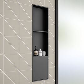 Arezzo 1100 x 305 Shower Niche with Shelf - Matt Black