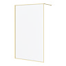 Arezzo 1200 x 2000 Brushed Brass Slim Frame Frosted Glass Wetroom Screen