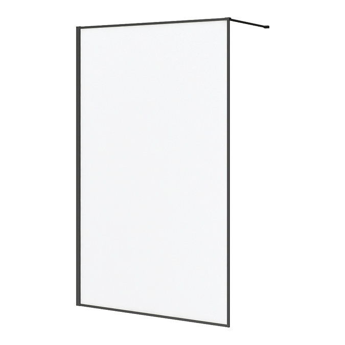 Arezzo 1200 x 2000 Matt Black Slim Frame Frosted Glass Wetroom Screen