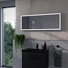 Arezzo 1200 x 450 Brushed Silver LED Universal Mirror with Motion Sensor and Anti-Fog