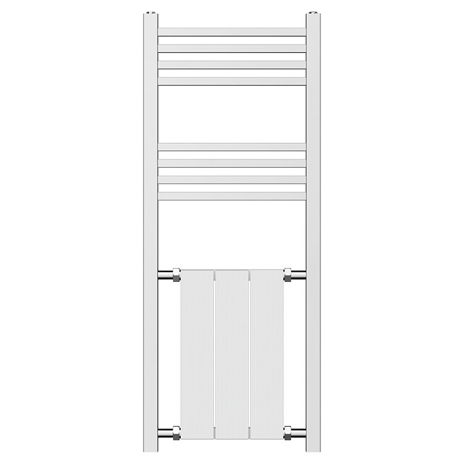 Arezzo 1200 x 485 Framed Modern Column Radiator - Chrome & White