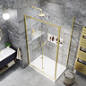 Arezzo 1200 x 800 Soft Closing Sliding Shower Door Enclosure - Brushed Brass