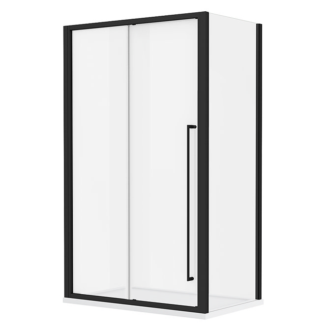 Arezzo 1200 x 800 Soft Closing Sliding Shower Door Enclosure - Matt Black