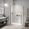 Arezzo 1200 x 900 Soft Closing Sliding Shower Door Enclosure - Chrome