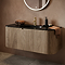 Arezzo 1200mm Slatted Light Oak Wall Mounted Curved Vanity Unit with Matt Black Basin