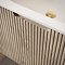 Arezzo 1200mm Slatted Light Oak Wall Mounted Curved Vanity Unit with Matt White Basin