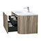 Arezzo 1200mm Slatted Light Oak Wall Mounted Curved Vanity Unit with Matt White Basin