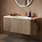 Arezzo 1200mm Slatted Light Oak Wall Mounted Curved Vanity Unit with Matt White Basin