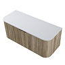 Arezzo 1200mm Slatted Light Oak Wall Mounted Curved Vanity Unit with Matt White Countertop