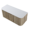 Arezzo 1200mm Slatted Light Oak Wall Mounted Curved Vanity Unit with Matt White Countertop