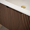Arezzo 1200mm Slatted Walnut Wall Mounted Curved Vanity Unit with Matt White Basin