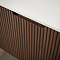 Arezzo 1200mm Slatted Walnut Wall Mounted Curved Vanity Unit with Matt White Countertop