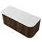 Arezzo 1200mm Slatted Walnut Wall Mounted Curved Vanity Unit with Matt White Countertop