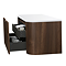 Arezzo 1200mm Slatted Walnut Wall Mounted Curved Vanity Unit with Matt White Countertop