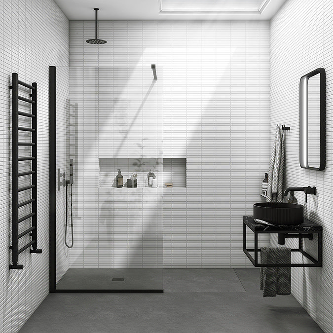 Arezzo 1200mm Wetroom Glass Stabilizing Bar Matt Black