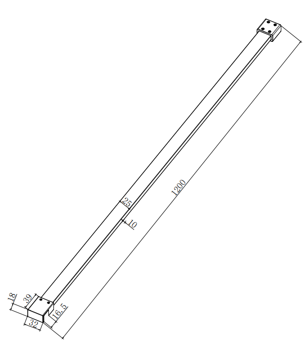 Arezzo 1200mm Wetroom Glass Stabilising Bar Matt Black