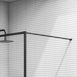 Arezzo 1200mm Wetroom Glass Stabilizing Bar Matt Black