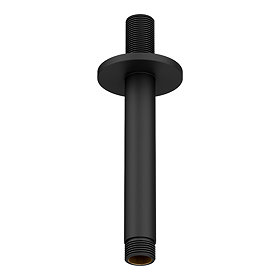 Arezzo 150mm Matt Black Round Ceiling Shower Arm Large Image