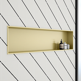 Arezzo 1210 x 280 Shower Niche - Brushed Brass