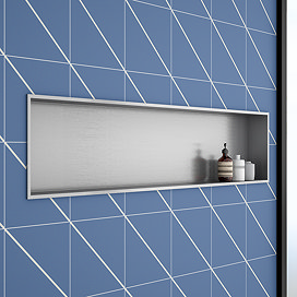 Arezzo 1210 x 280 Shower Niche - Brushed Steel