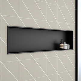 Arezzo 1210 x 280 Shower Niche - Matt Black