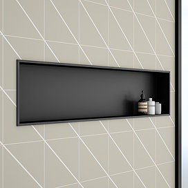 Arezzo 1210 x 280 Shower Niche - Matt Black