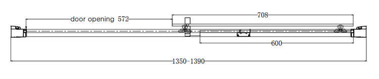 Arezzo 1400 x 1950 Soft Closing Sliding Shower Door - Brushed Brass