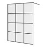 Arezzo 1400 x 800 Matt Black Grid Wet Room (inc. 1400 Screen + Tray)  Feature Large Image