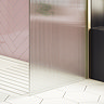 Arezzo 1400 x 900 Fluted Glass Brushed Brass Walk In Enclosure (inc. Main Screen, Side Panel + Tray)