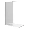 Arezzo 1400 x 900 Fluted Glass Chrome Profile Wet Room (800 Screen, Square Support Arm + Tray)  In Bathroom Large Image