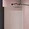 Arezzo 1400 x 900 Fluted Glass Matt Black Profile Wet Room (800mm Screen, Square Support Arm + Tray)