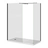 Arezzo 1400 x 900 Matt Black Profile Wet Room (Screen, Side Panel & Tray)